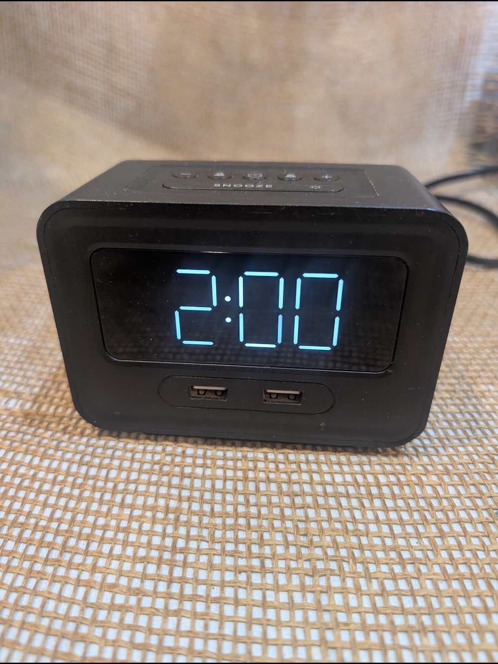 Capello Sleep & Charge Alarm Clock - Black Plastic Housing